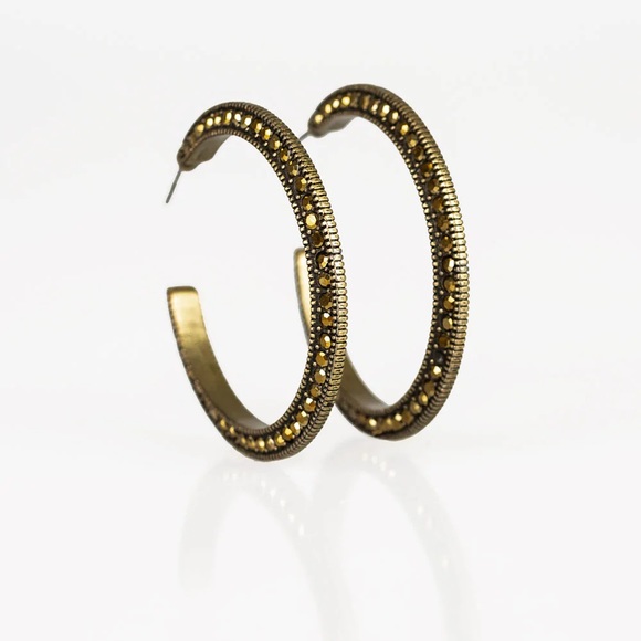 Gold rhinestone hoops - Picture 1 of 1
